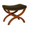 Tabouret Charles X avec pieds X en bois de frêne, traverse - Moinat - Tabourets, Banquettes, Poufs