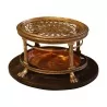 Réchaud style Empire en argent, socle en bois. Fin 19ème - Moinat - Argenterie
