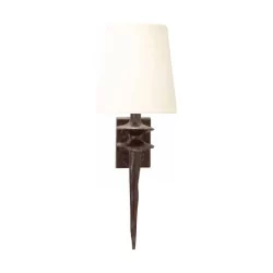 PETITE MANCHA wall lamp in brown patinated bronze with lampshade …