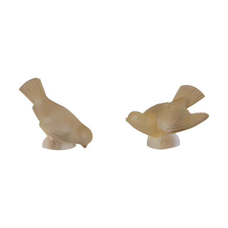 Paire de sculptures oiseaux Lalique France, Moineau hardi et - Moinat - Accessoires de décoration Paire de sculptures oiseaux Lalique France, Moineau hardi et - Moinat - Accessoires de décoration