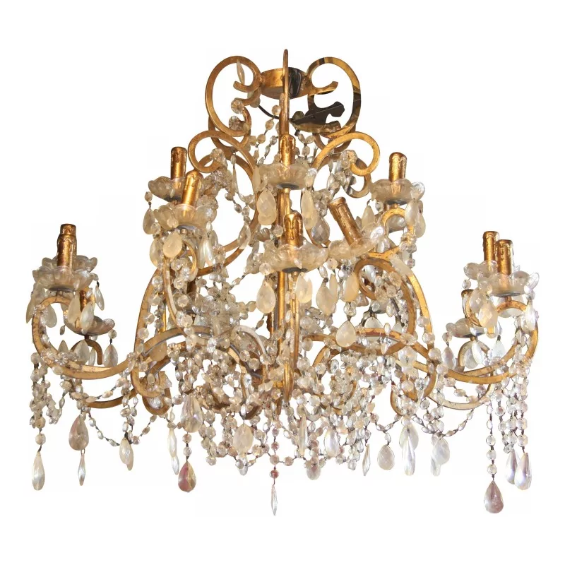 个 NINO 吊灯，配有 18 盏水晶和金色金属灯。 - Moinat - 吊灯, 吸顶灯