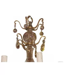 FLORENCE 水晶吊灯，带 5 盏镀金青铜灯。