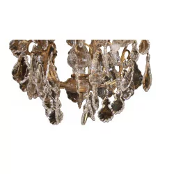 FLORENCE crystal chandelier with 5 lights in gilded bronze.