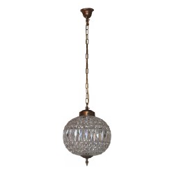 Lustre BOULE à cristaux à 1 lumière, taille moyenne.