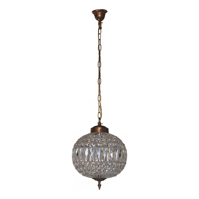 Lustre BOULE à cristaux à 1 lumière, taille moyenne. - Moinat - Lustres, Plafonniers Lustre BOULE à cristaux à 1 lumière, taille moyenne. - Moinat - Lustres, Plafonniers