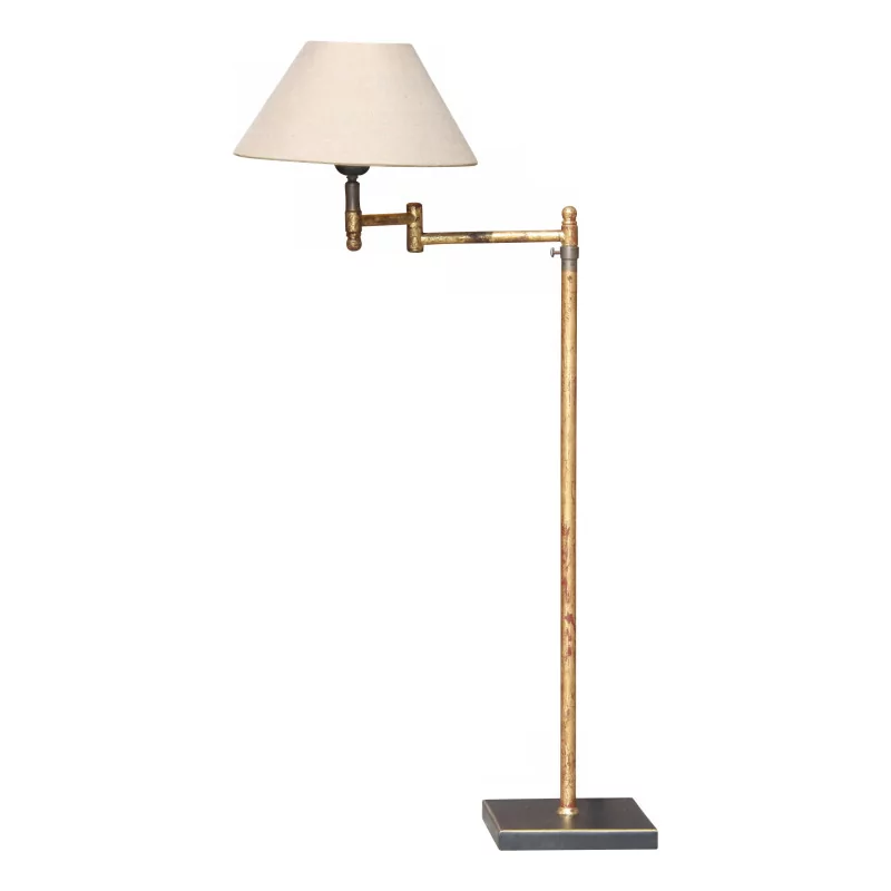 ANGELO articulated lamp with lampshade, in aged gold metal. - Moinat - Table lamps