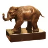 Bronze "Éléphant" sur socle en marbre noir du Belgique. - Moinat - Bronzes