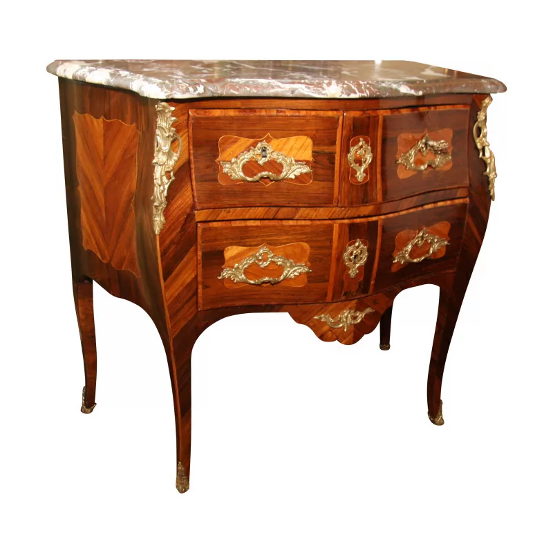 Louis XV chest of drawers with 2 drawers with red marble top, … - Moinat - Chests of drawers, Commodes, Chifonnier, Chest of 7 drawers