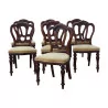 Ensemble de 7 chaises style Victorien en acajou recouvert de … - Moinat - Chaises