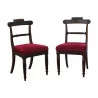 Pair of Regency mahogany chairs with seat covered with … - Moinat - Chairs