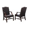 Pair of Regency style brown leather armchairs, in - Moinat - Armchairs