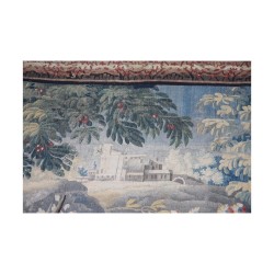 Wandteppich „Landschaft mit Jagdhund“, aus Wolle und Seide,