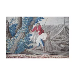 Wandteppich „Einschiffungsszene oder Hafenszene“ aus Wolle und …