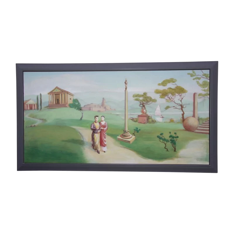 幅大卫·鲍斯 (David Bowes) 创作的蛋彩画（波士顿，1957 年）《公园》 - Moinat - 画 - 景观