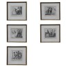 Folge von 5 unter Glas gerahmten Lithografien „Les … - Moinat - Gemälden - Portraits