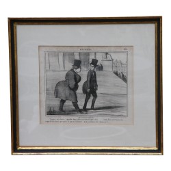Folge von 5 unter Glas gerahmten Lithografien „Les …