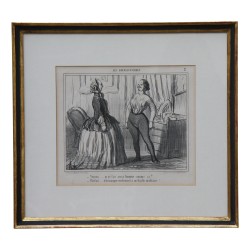 Folge von 5 unter Glas gerahmten Lithografien „Les …
