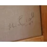 Tisch, Acryl auf Leinwand mit Inschrift auf braunem Grund … - Moinat - Gemälden - Verschieden