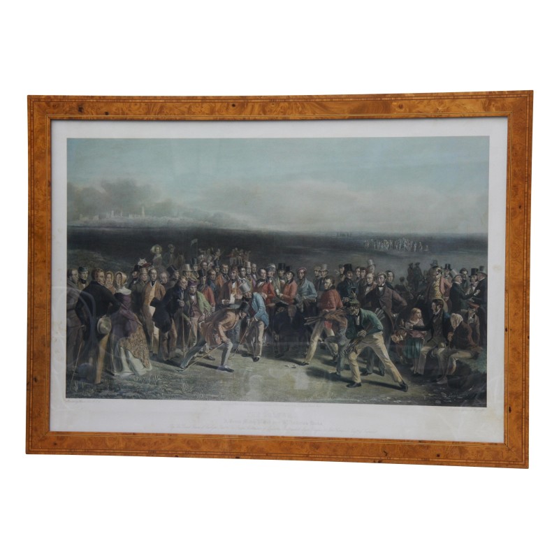 Lithograph “The Golfers - The Grand Match Played over St … - Moinat - Painting - Portrait Lithograph “The Golfers - The Grand Match Played over St … - Moinat - Painting - Portrait