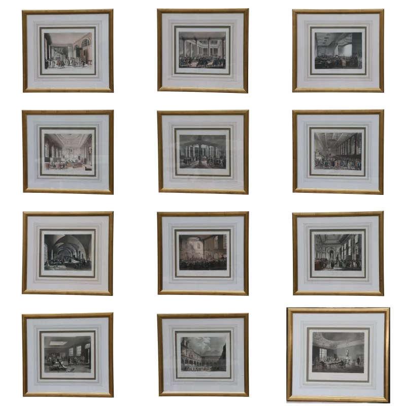 Série de 12 gravures anglaises “ Stamp office Somerset house”, … - Moinat - VE2022/1