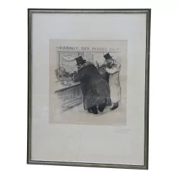 Lithograph framed under glass “The Opportunist majority”, …