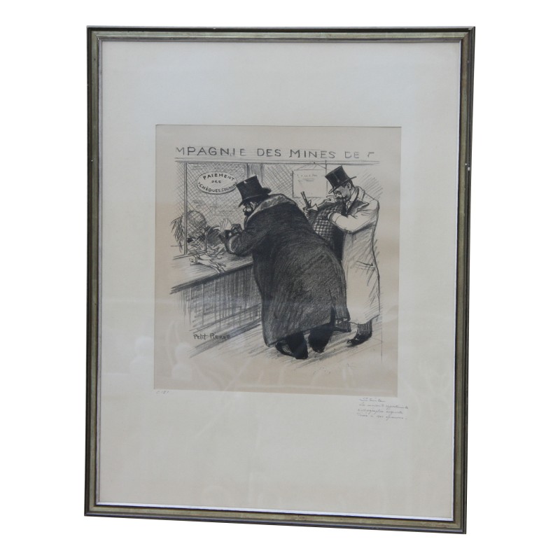 Lithograph framed under glass “The Opportunist majority”, … - Moinat - Painting - Portrait Lithograph framed under glass “The Opportunist majority”, … - Moinat - Painting - Portrait