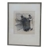 Lithograph framed under glass “The Opportunist majority”, … - Moinat - Painting - Portrait