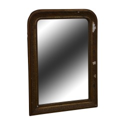 Miroir Louis-Philippe en bois doré à perle. 20ème siècle