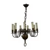 Dutch 9-light chandelier with candle covers. 20th … - Moinat - Chandeliers, Ceiling lamps