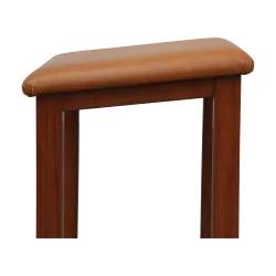 胡桃木染色山毛榉木建筑师凳和真皮座椅……