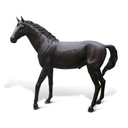 Statue of a large horse in patinated quality bronze, size …