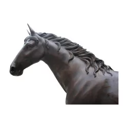 Statue d'un grand cheval en bronze de qualité patiné, grandeur …