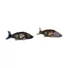 Paire de poissons (Vide-poche) polychrome en Vieux … - Moinat - Porcelaine