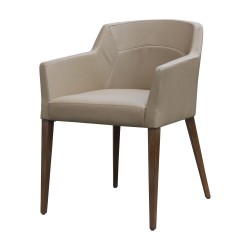 “Coralia” armchair, antique-stained beech essence, fabric …