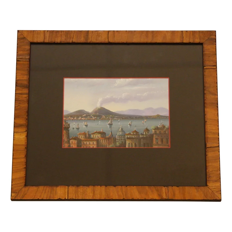 Neapolitan gouache painting under glass, seaside. Italy, … - Moinat - VE2022/1