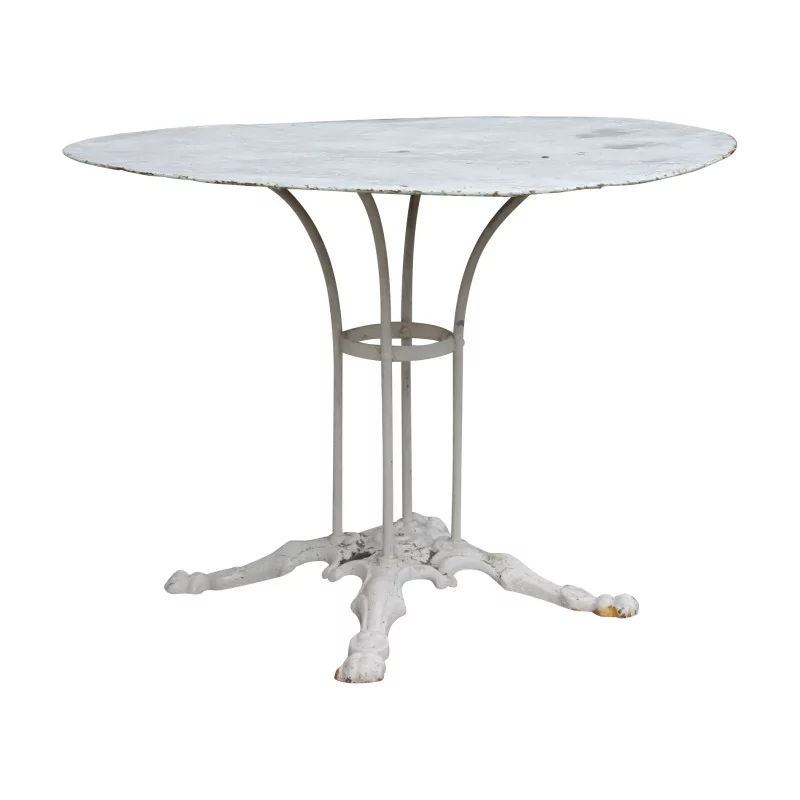 Napoleon III garden table with cast iron base and white … - Moinat - VE2022/2