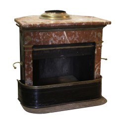 Парижский камин Directoire из сливового мрамора и занавеска из …
