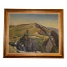 Tableau huile sur toile représentant un paysage de montagne - Moinat - VE2022/1