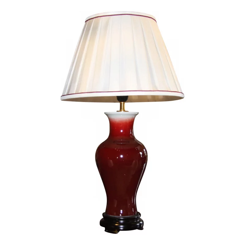 Majin lamp in white porcelain and oxblood with a … - Moinat - Table lamps