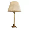 Marlborough-Lampe aus vergoldetem Metall und plissiertem Lampenschirm. - Moinat - Tischlampen