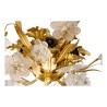 Deckenleuchte aus goldfarbenem Metall mit Blumenornament aus Kristall. - Moinat - Deckenleuchter