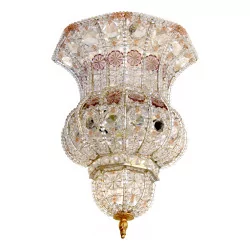 Wall lamp with gold and silver structure decorated with crystals of …