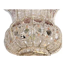 Wall lamp with gold and silver structure decorated with crystals of …