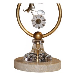 Table lamp with lampshade and base in Botticino marble …