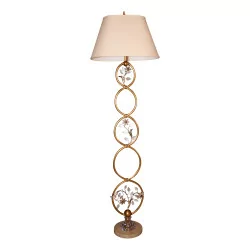 Floor lamp with Botticino marble lampshade and base and