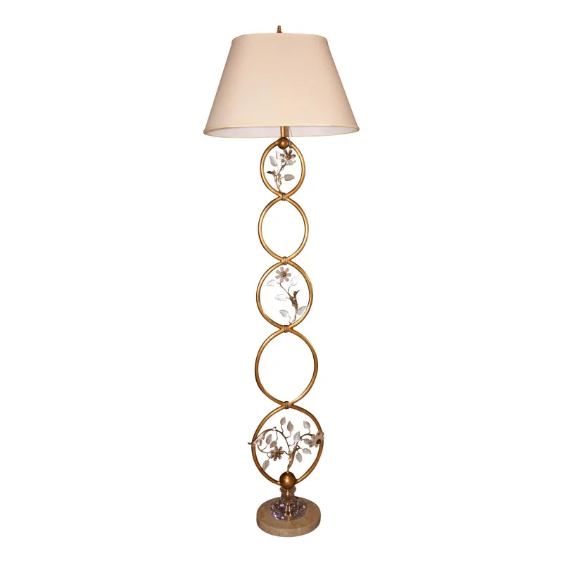 Floor lamp with Botticino marble lampshade and base and - Moinat - Standing lamps