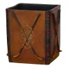 Wastepaper basket with the replica of old books in leather... - Moinat - Office accessories, Inkwells