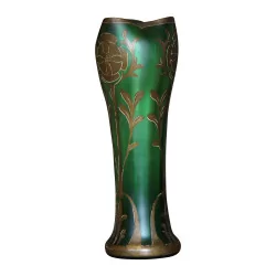 dark green vase by François - Théodore LEGRAS (1839 - …