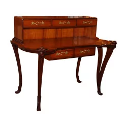 Majorelle desk, Art Nouveau, in mahogany wood with drawers …