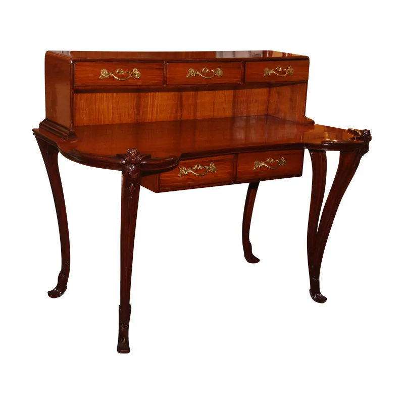Majorelle 办公桌，新艺术风格，桃花心木材质，带抽屉…… - Moinat - 书桌